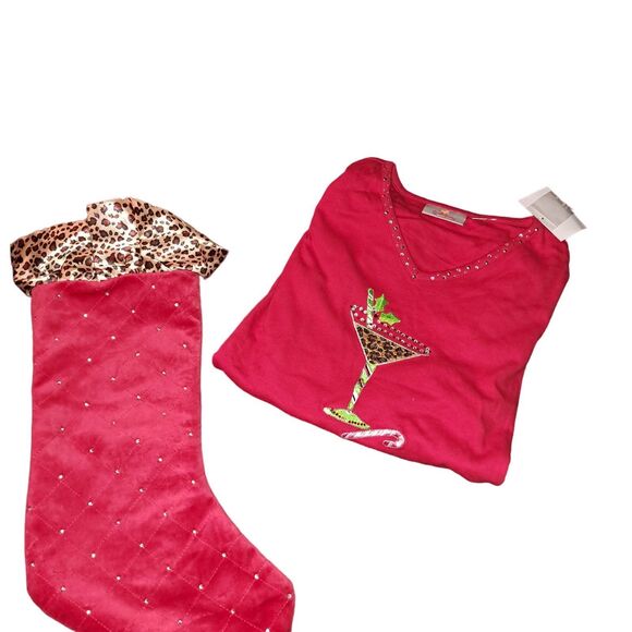 SALE! NWT Ready for Gifting! Med Quaker Factory Party Girl t in Gem Stocking - Picture 5 of 12